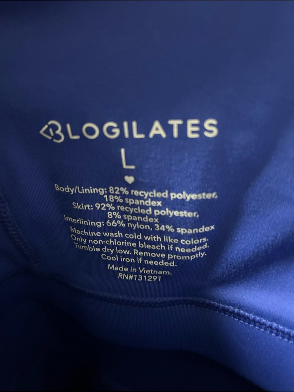 Women's Royal Blue Tiered Blogilates L - Picture 3 of 5